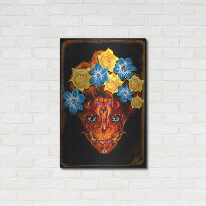 Luxe Metal Art 'Day of the Dead 1' by Michael Stewart, Metal Wall Art,24x36