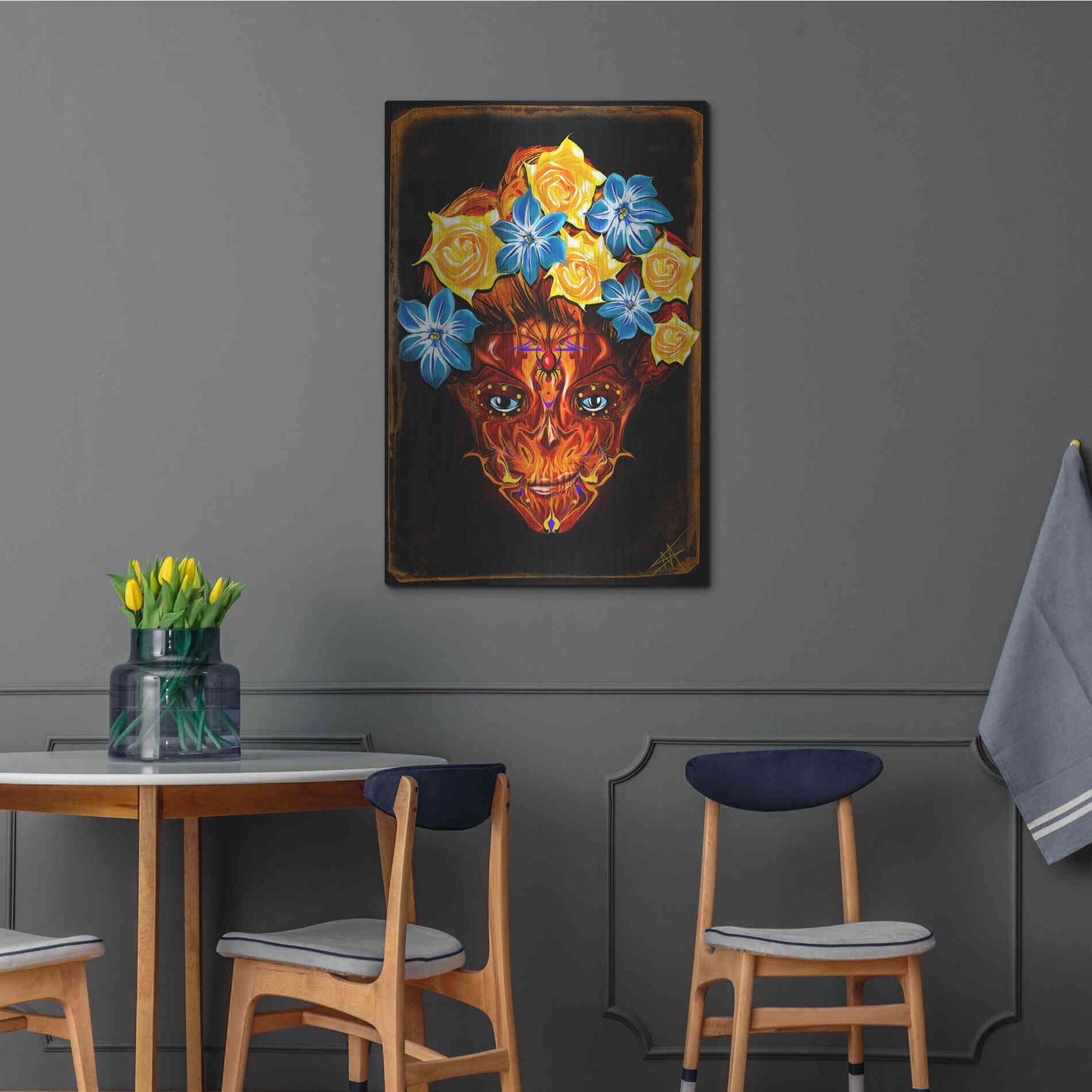 Luxe Metal Art 'Day of the Dead 1' by Michael Stewart, Metal Wall Art,24x36