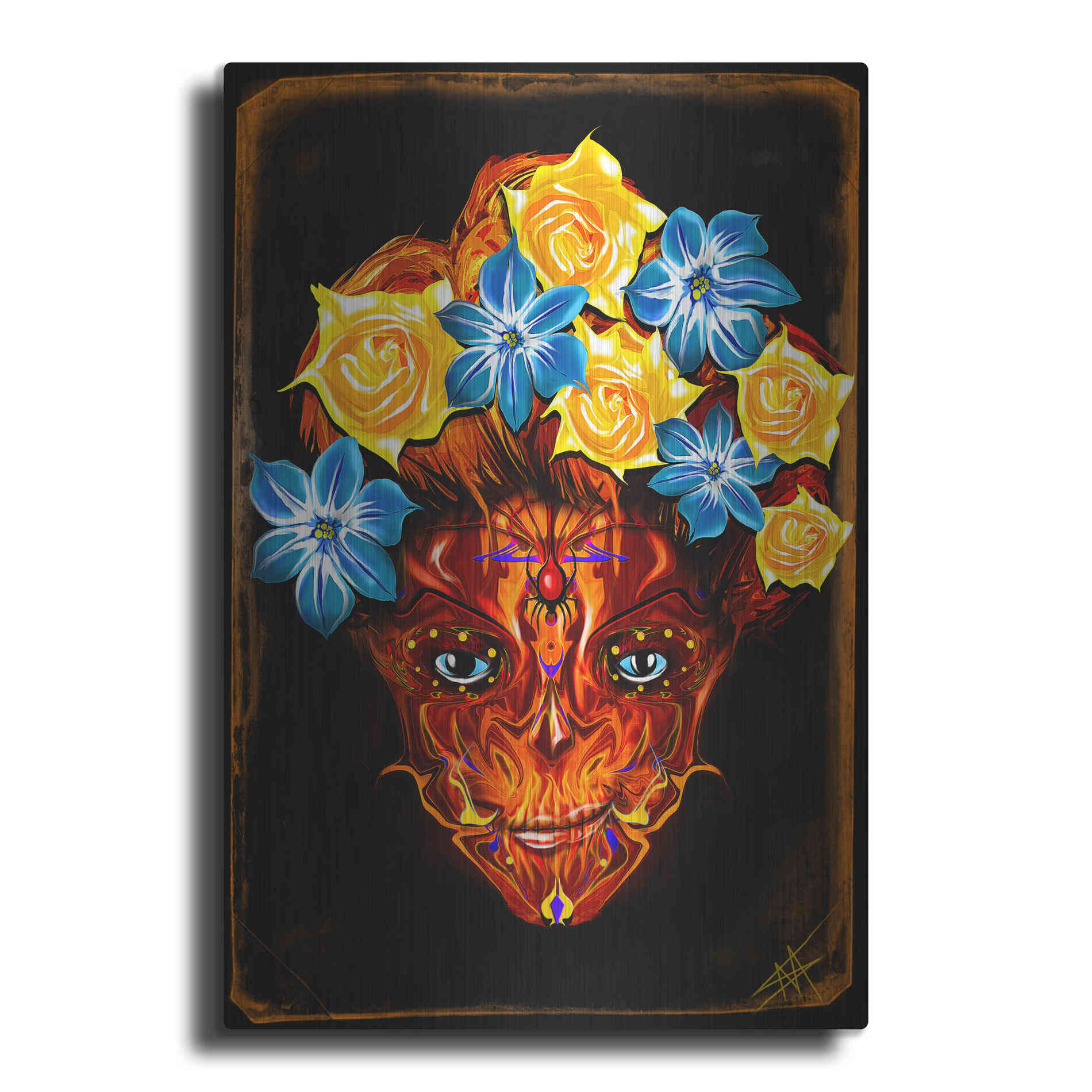 Luxe Metal Art 'Day of the Dead 1' by Michael Stewart, Metal Wall Art