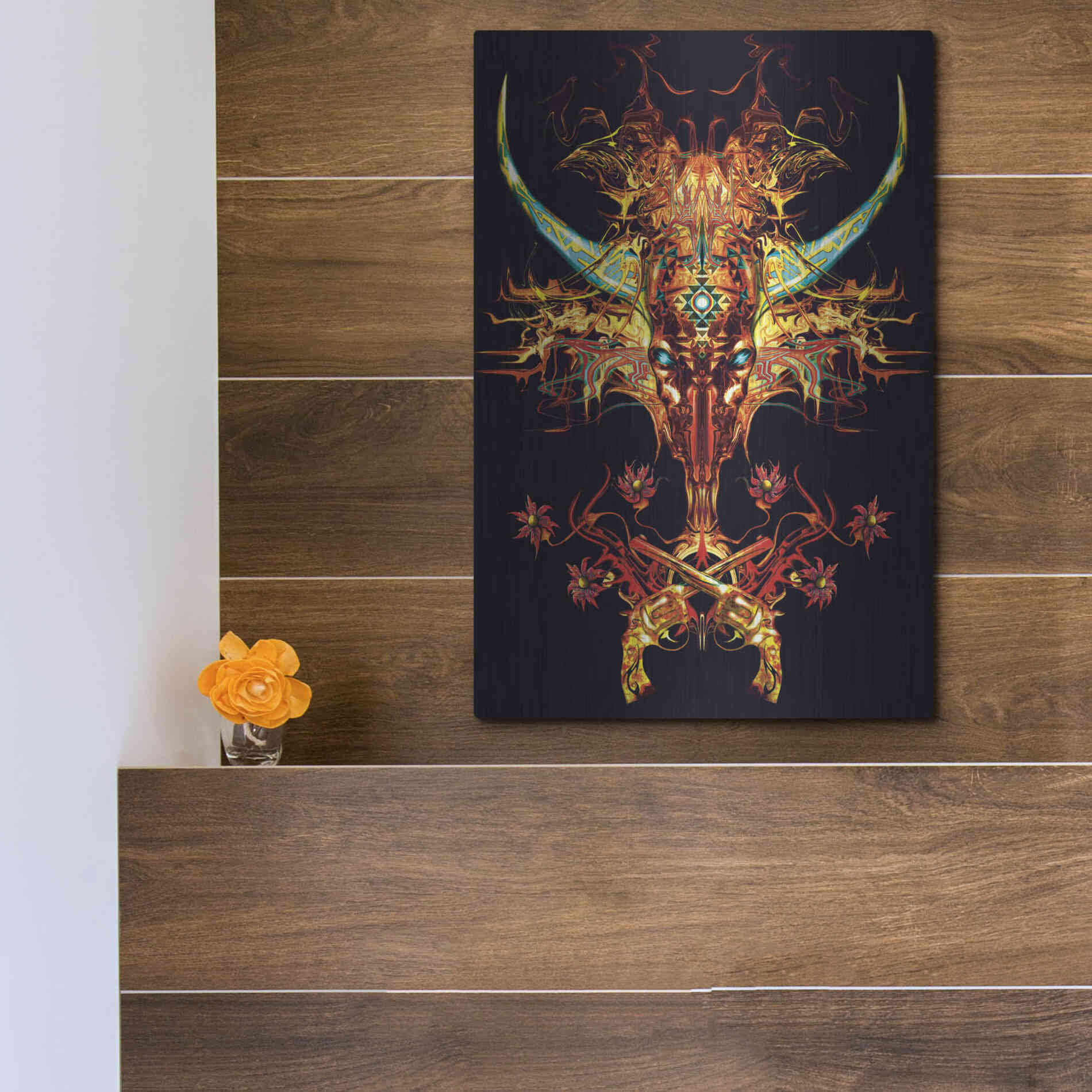 Luxe Metal Art 'Spaghetti Western' by Michael StewArt, Metal Wall Art,12x16