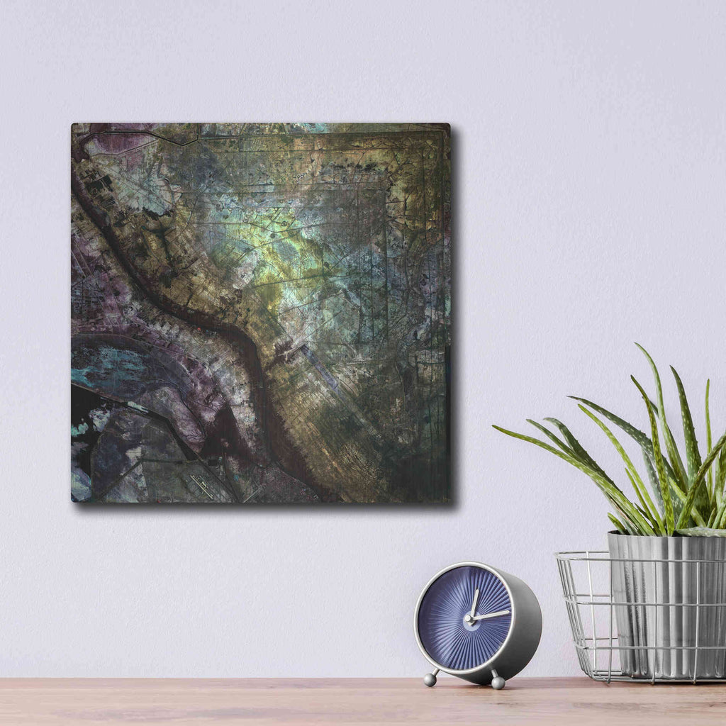 Luxe Metal Art 'Earth As Art: Iraqi Emplacement' Metal Wall Art,12x12