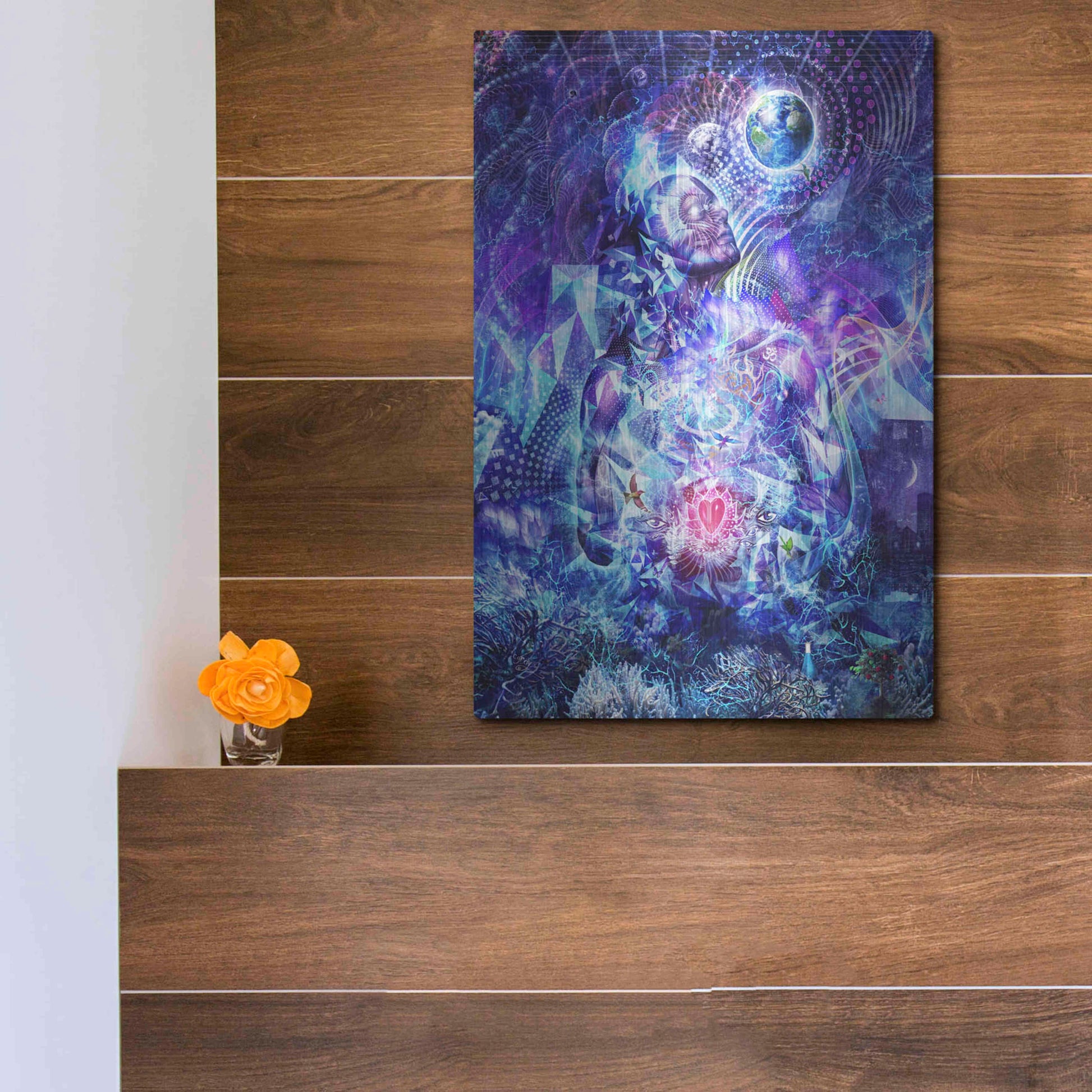 Luxe Metal Art 'Transcension Vertical' by Cameron Gray, Metal Wall Art,12x16