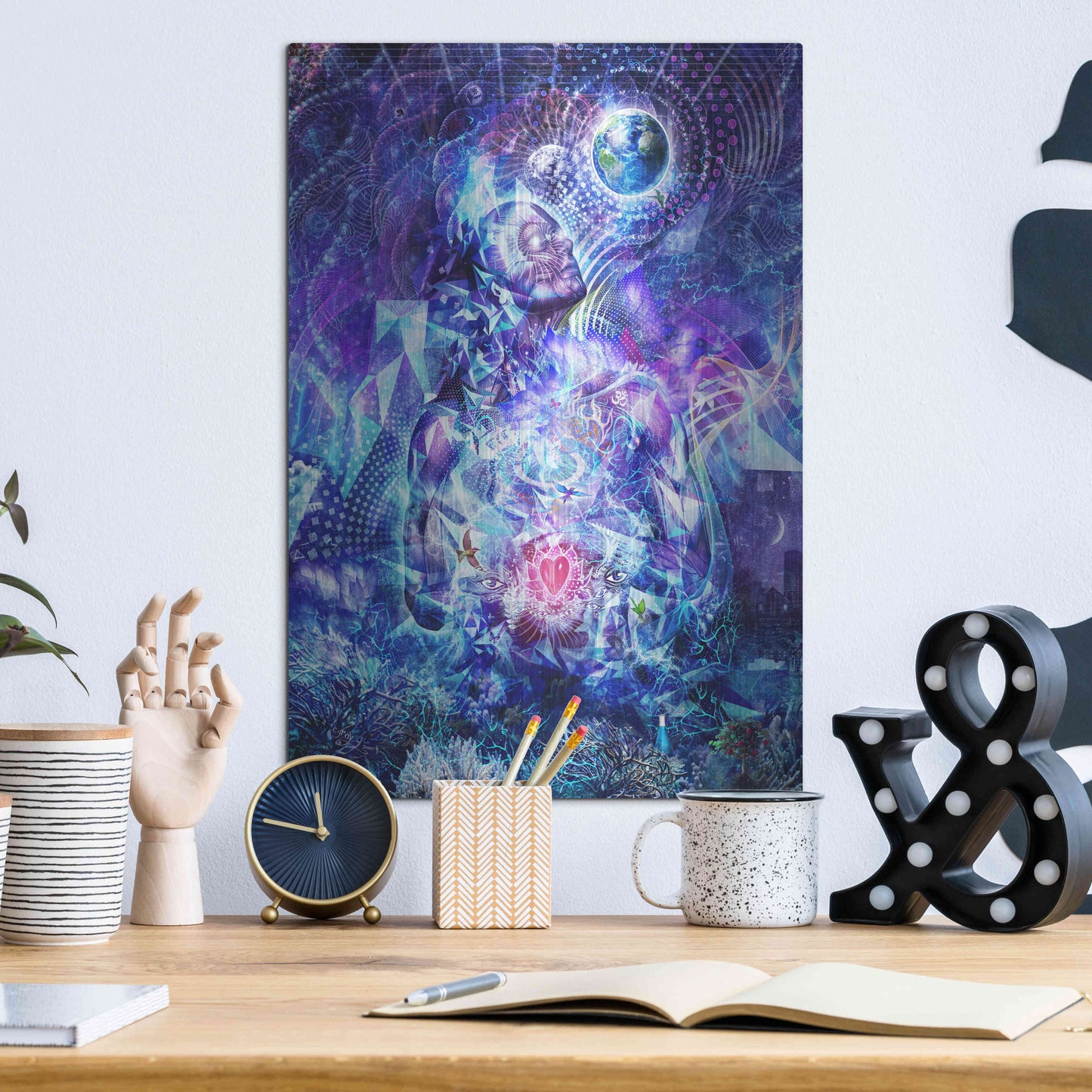 Luxe Metal Art 'Transcension Vertical' by Cameron Gray, Metal Wall Art,12x16