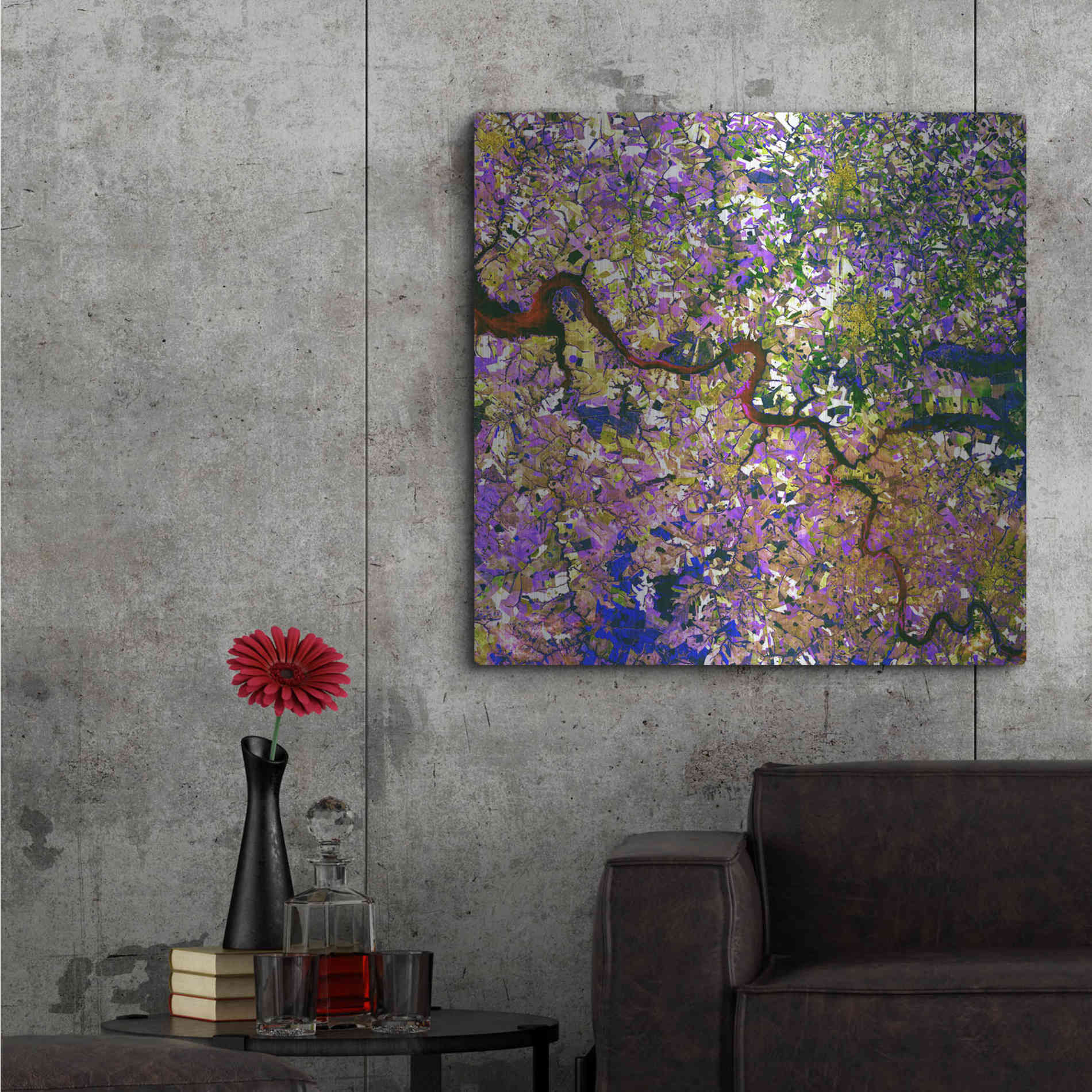 Luxe Metal Art 'Earth As Art: Tessera Mosaic' Metal Wall Art,36x36