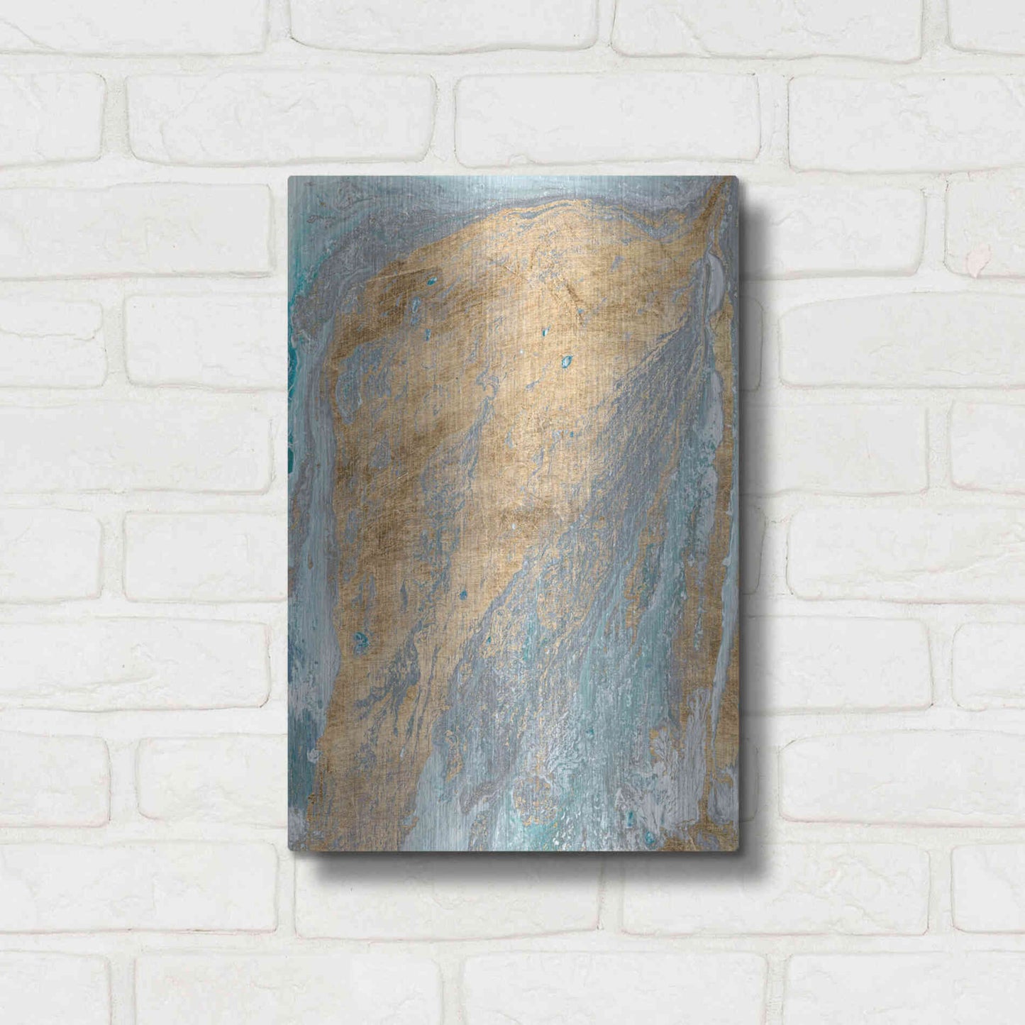 Luxe Metal Art 'Fjord II' by Alicia Ludwig Metal Wall Art,12x16