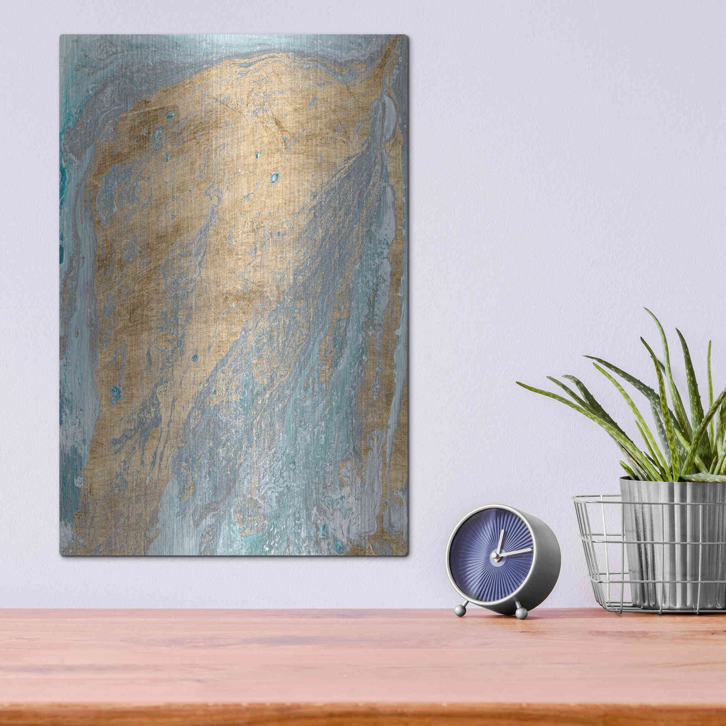 Luxe Metal Art 'Fjord II' by Alicia Ludwig Metal Wall Art,12x16