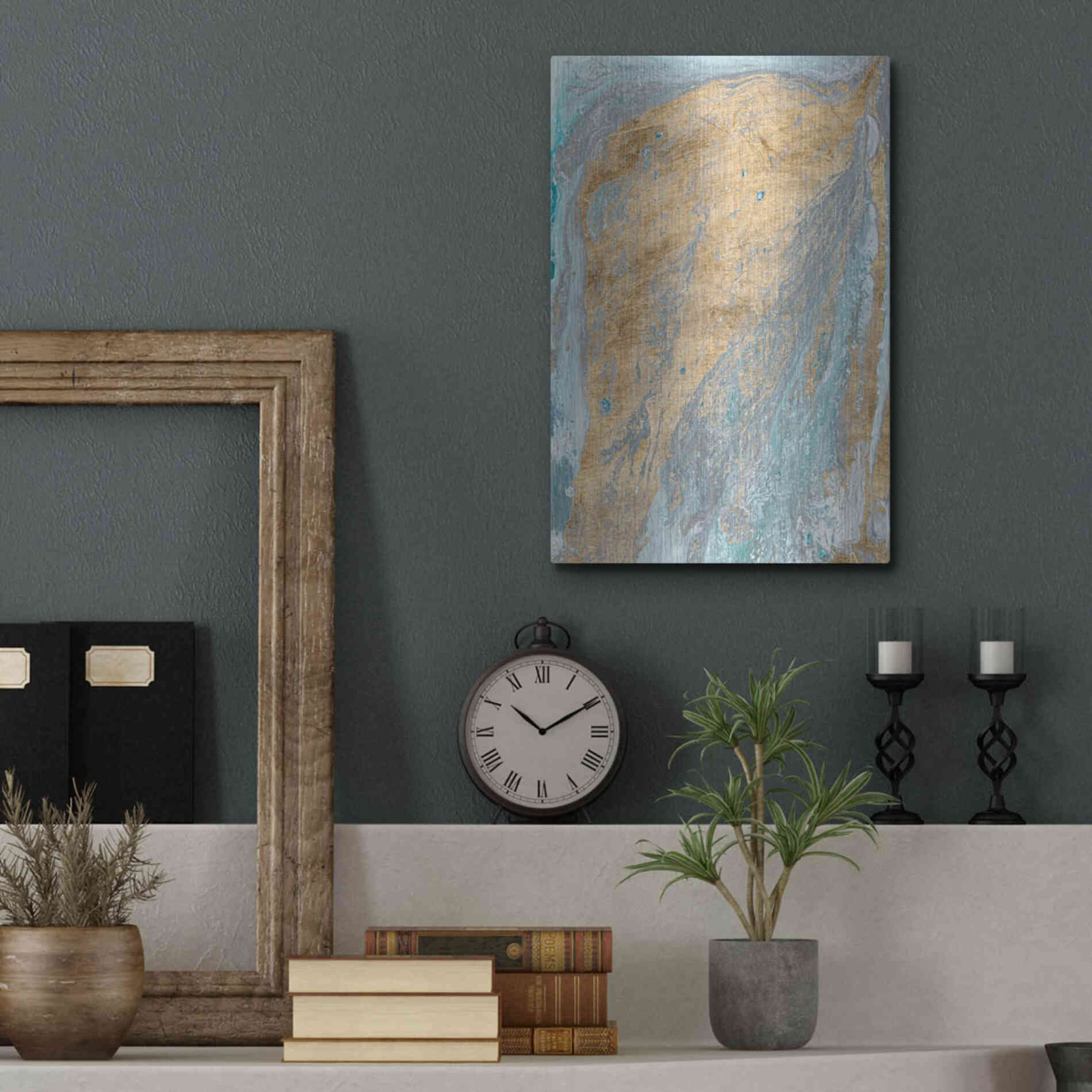 Luxe Metal Art 'Fjord II' by Alicia Ludwig Metal Wall Art,12x16