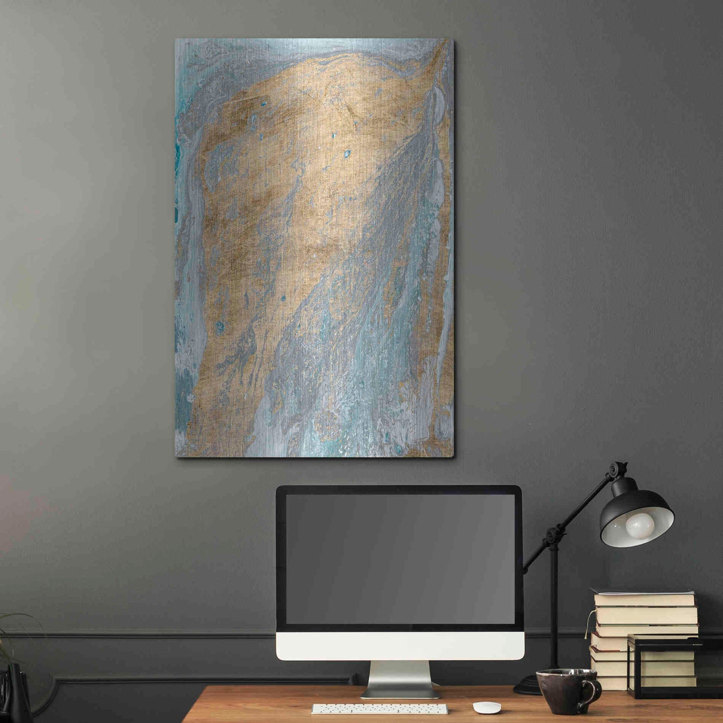 Luxe Metal Art 'Fjord II' by Alicia Ludwig Metal Wall Art,24x36