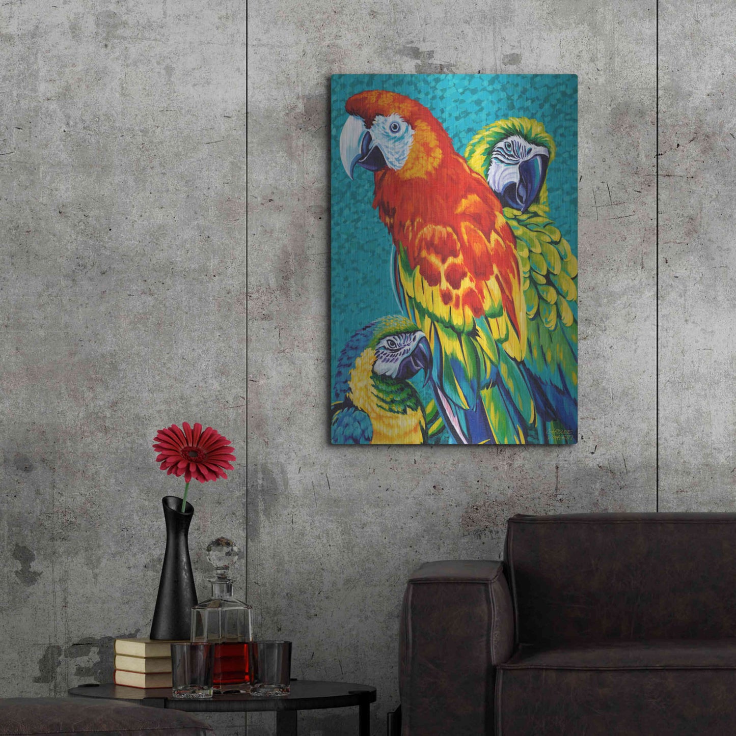 Luxe Metal Art 'Birds in Paradise III' by Carolee Vitaletti Metal Wall Art,24x36