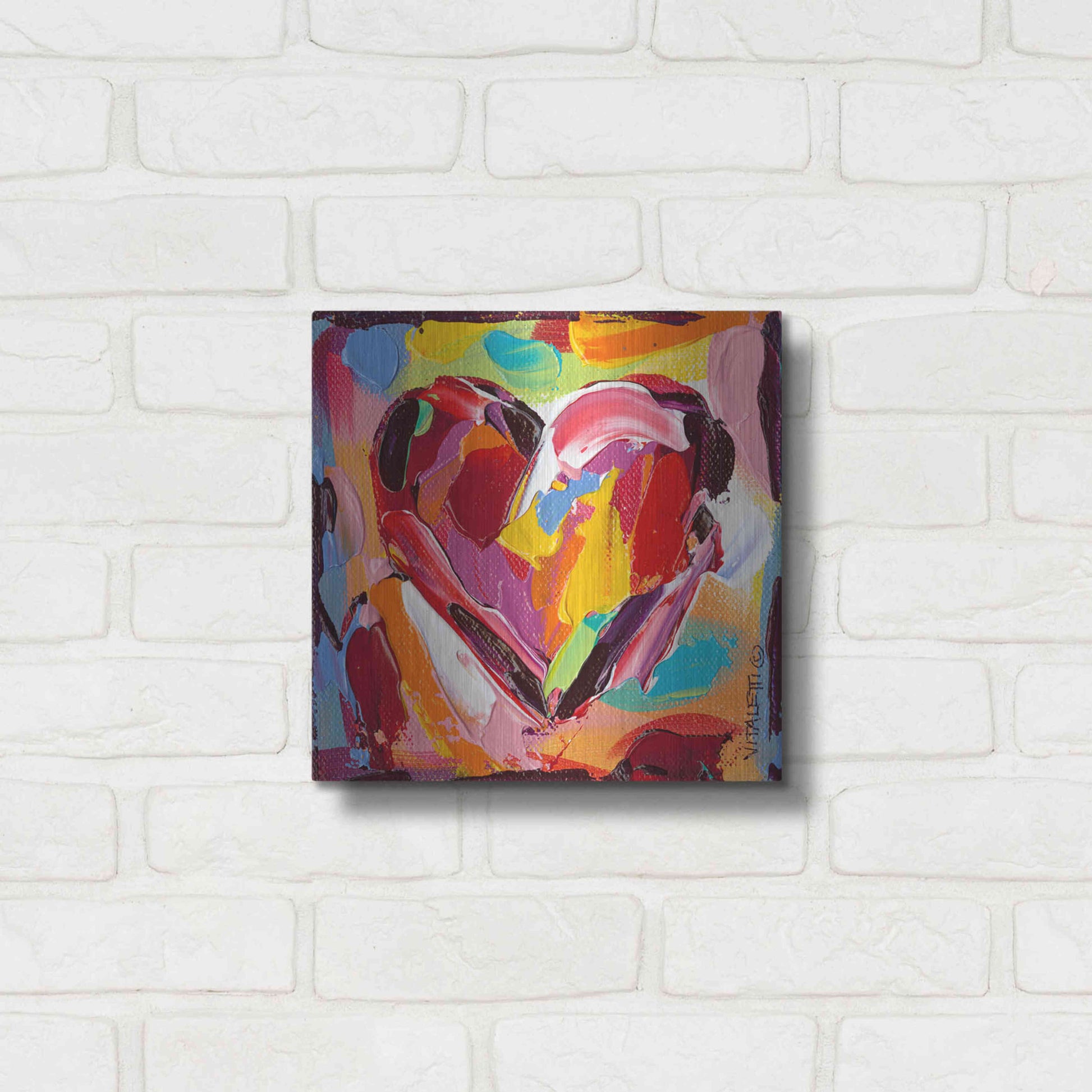 Luxe Metal Art 'Colorful Expressions I' by Carolee Vitaletti Metal Wall Art,12x12