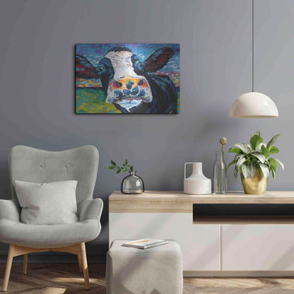 Luxe Metal Art 'Curious Cow II' by Carolee Vitaletti Metal Wall Art,24x16