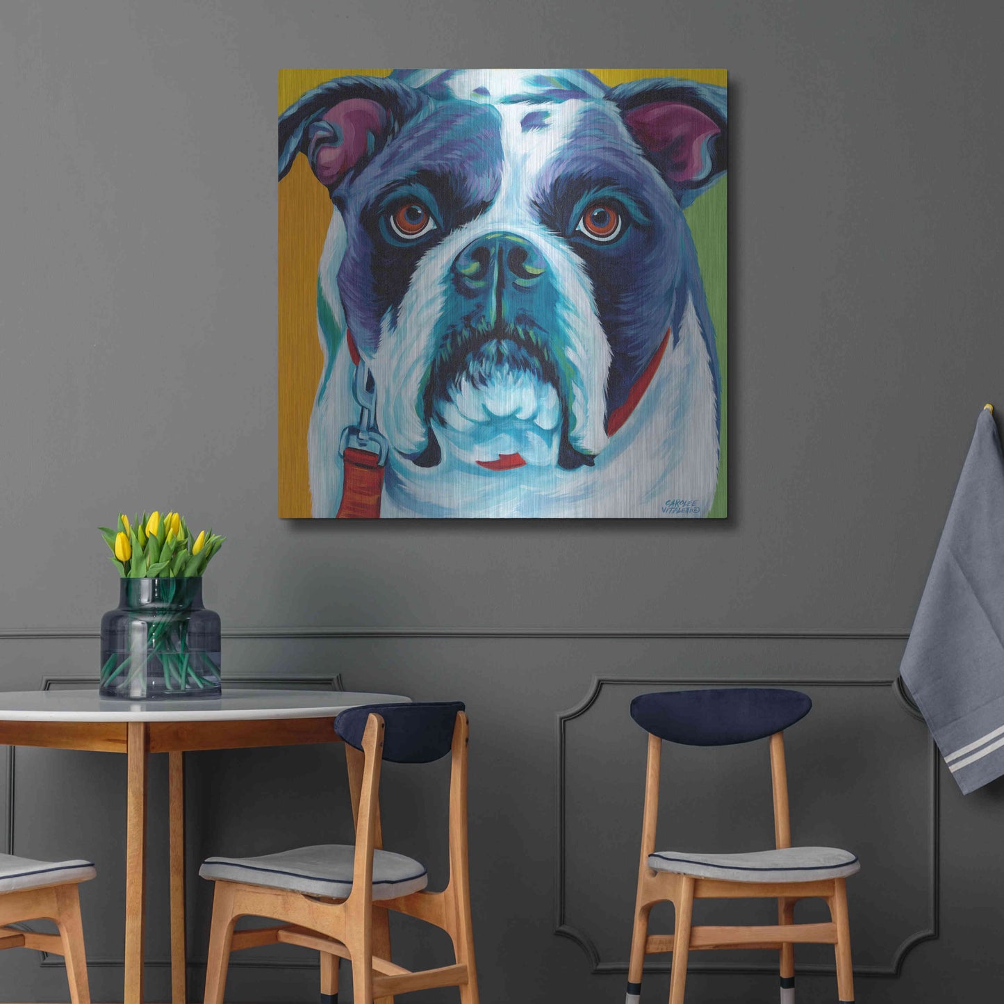 Luxe Metal Art 'Cute Pups II' by Carolee Vitaletti Metal Wall Art,36x36