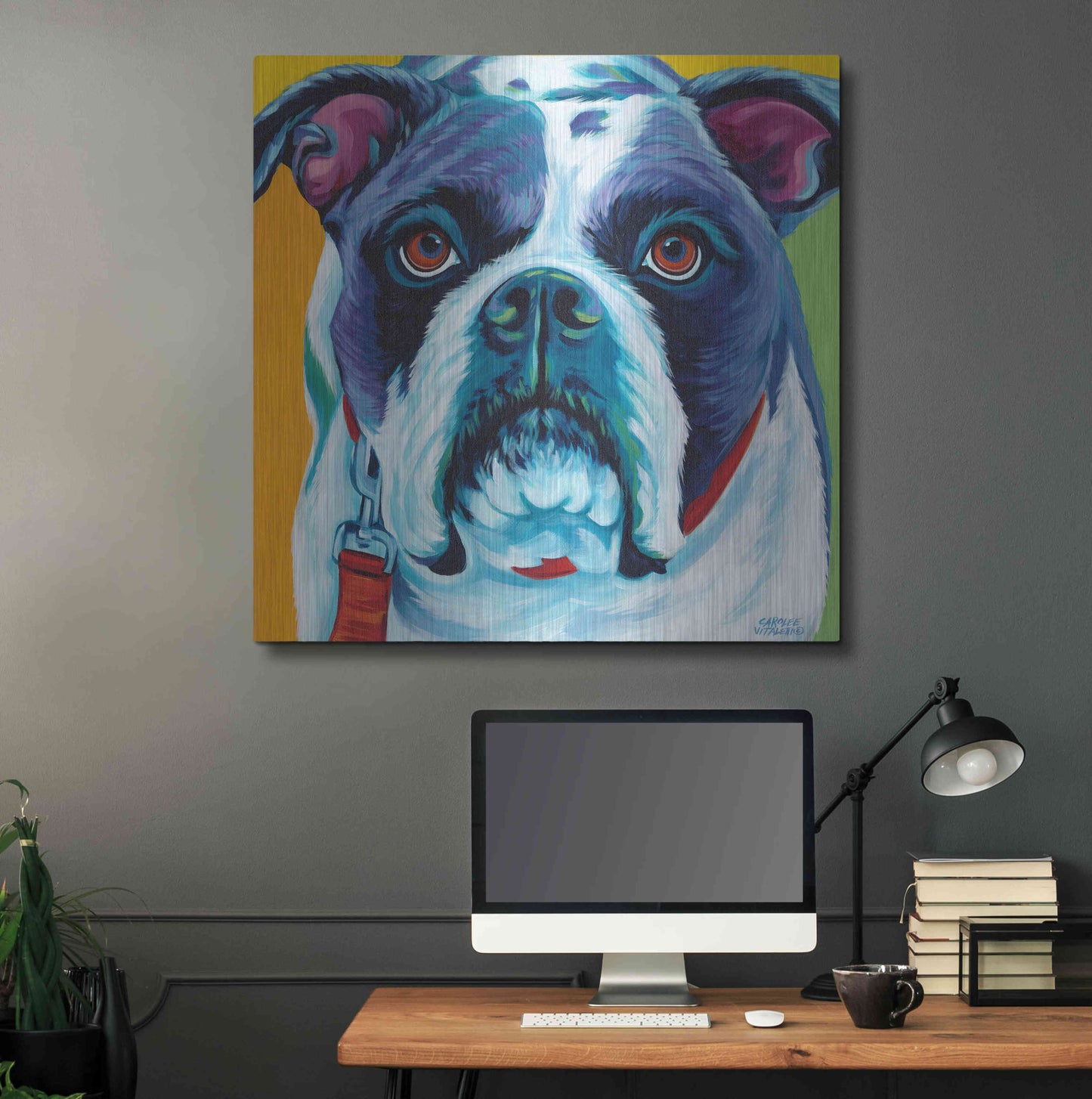 Luxe Metal Art 'Cute Pups II' by Carolee Vitaletti Metal Wall Art,36x36