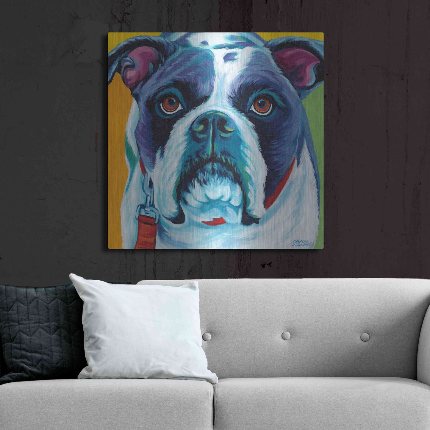 Luxe Metal Art 'Cute Pups II' by Carolee Vitaletti Metal Wall Art,36x36