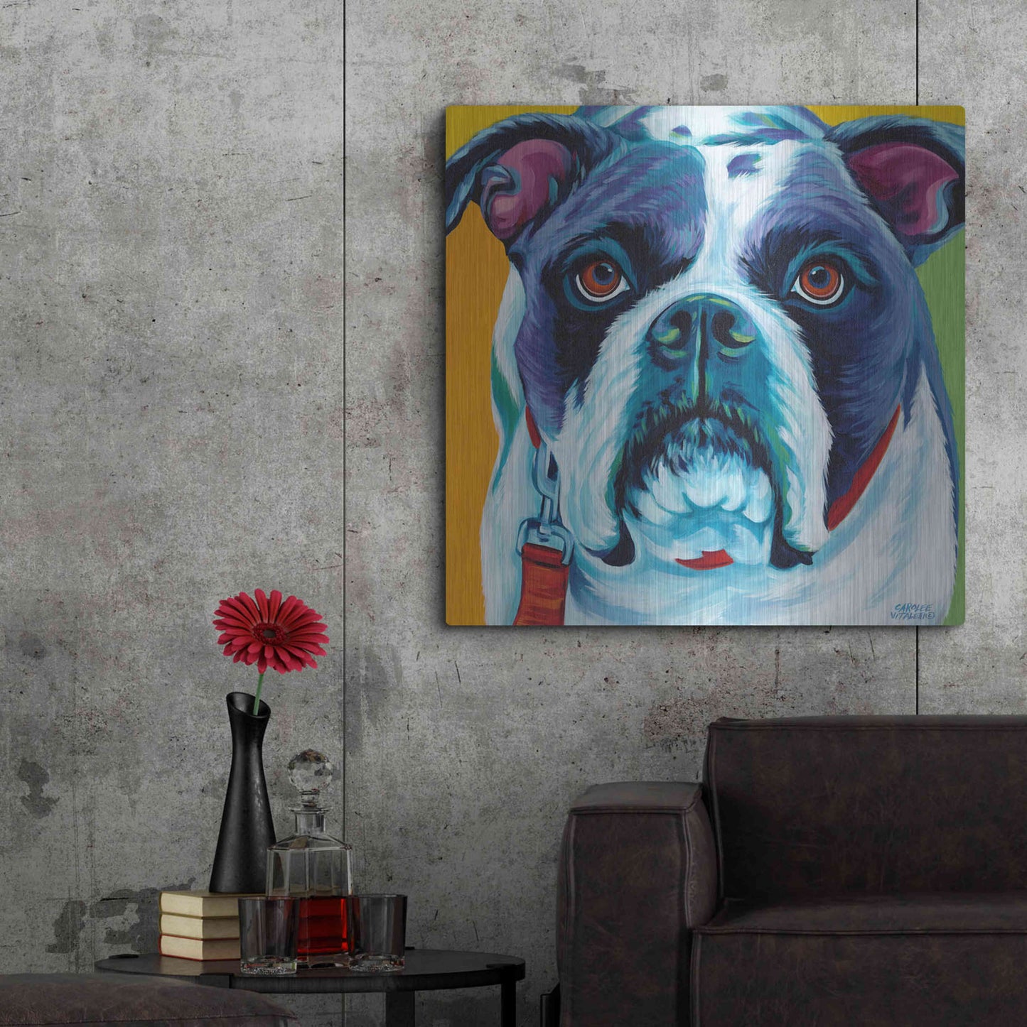 Luxe Metal Art 'Cute Pups II' by Carolee Vitaletti Metal Wall Art,36x36