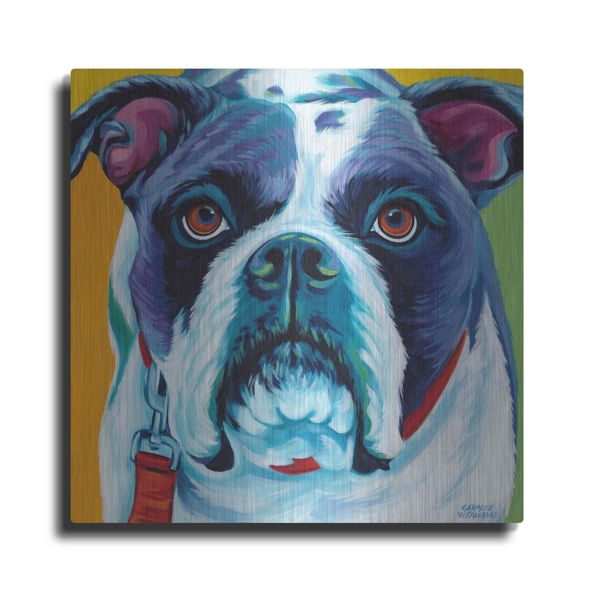 Luxe Metal Art 'Cute Pups II' by Carolee Vitaletti Metal Wall Art