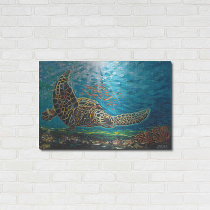 Luxe Metal Art 'Deep Sea Swimming I' by Carolee Vitaletti Metal Wall Art,36x24