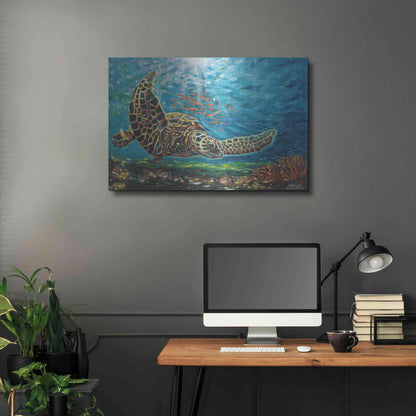 Luxe Metal Art 'Deep Sea Swimming I' by Carolee Vitaletti Metal Wall Art,36x24