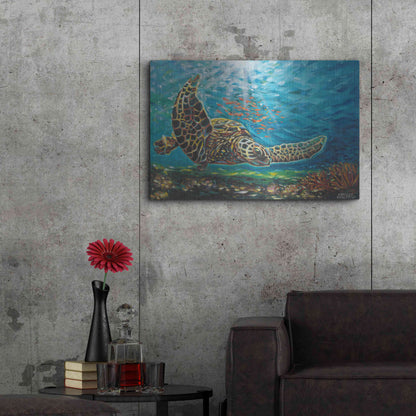 Luxe Metal Art 'Deep Sea Swimming I' by Carolee Vitaletti Metal Wall Art,36x24