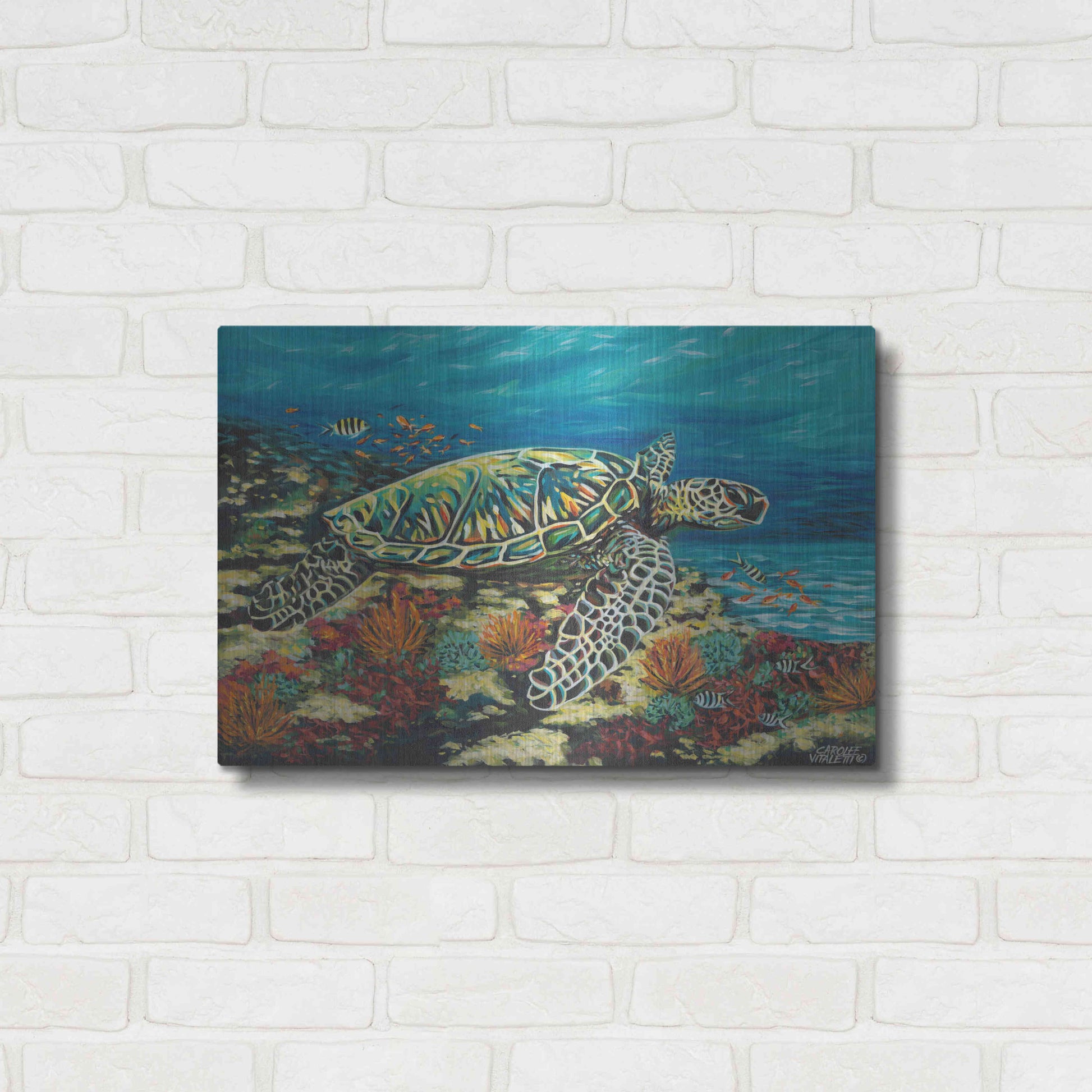 Luxe Metal Art 'Deep Sea Swimming II' by Carolee Vitaletti Metal Wall Art,24x16