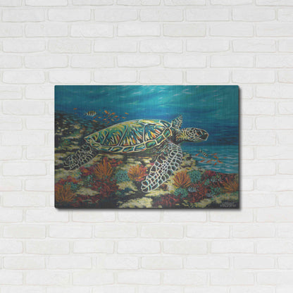 Luxe Metal Art 'Deep Sea Swimming II' by Carolee Vitaletti Metal Wall Art,36x24