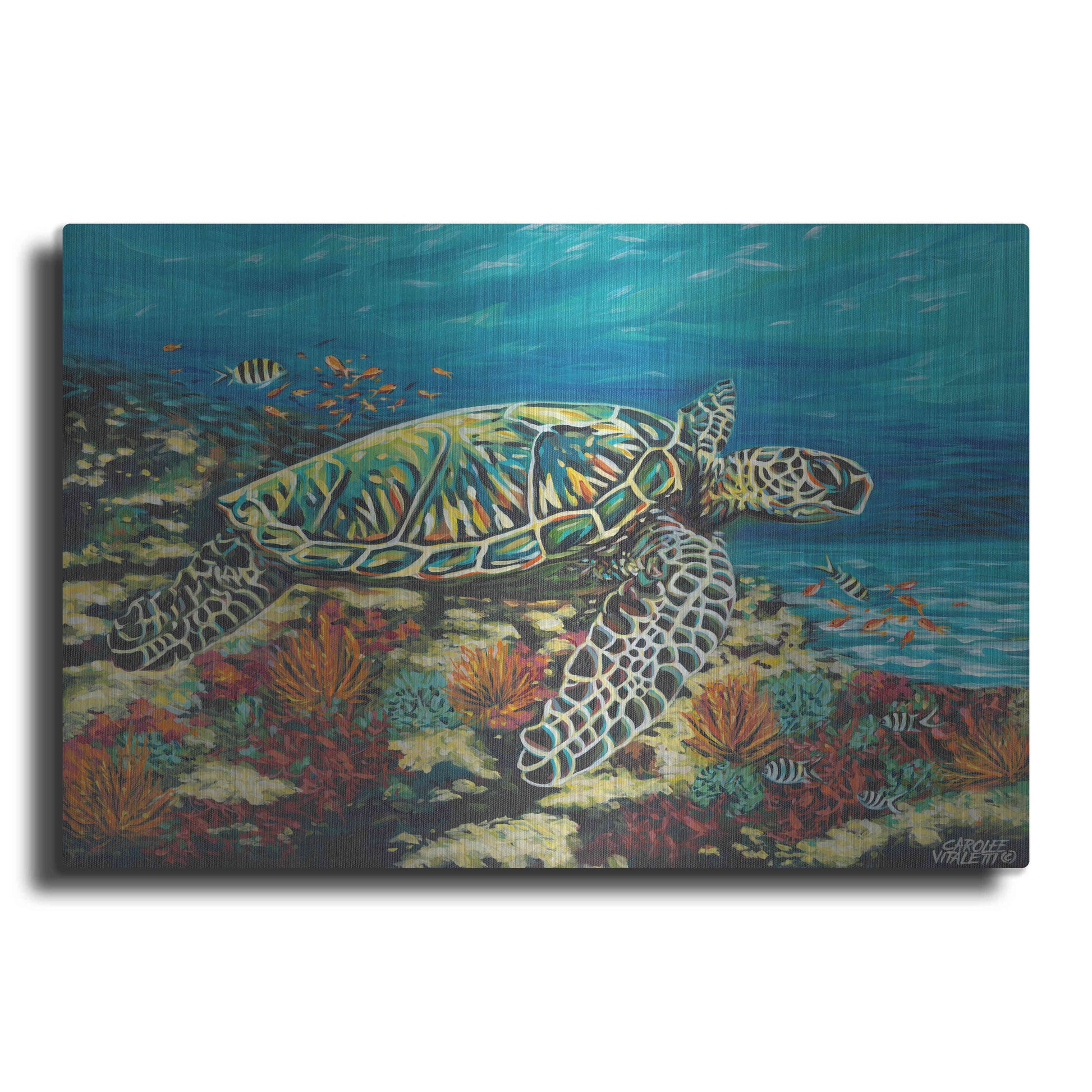 Luxe Metal Art 'Deep Sea Swimming II' by Carolee Vitaletti Metal Wall Art