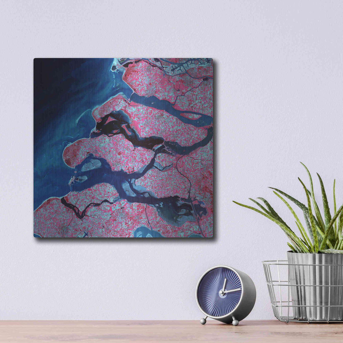 Luxe Metal Art 'Earth As Art: Delta Region' Metal Wall Art,12x12