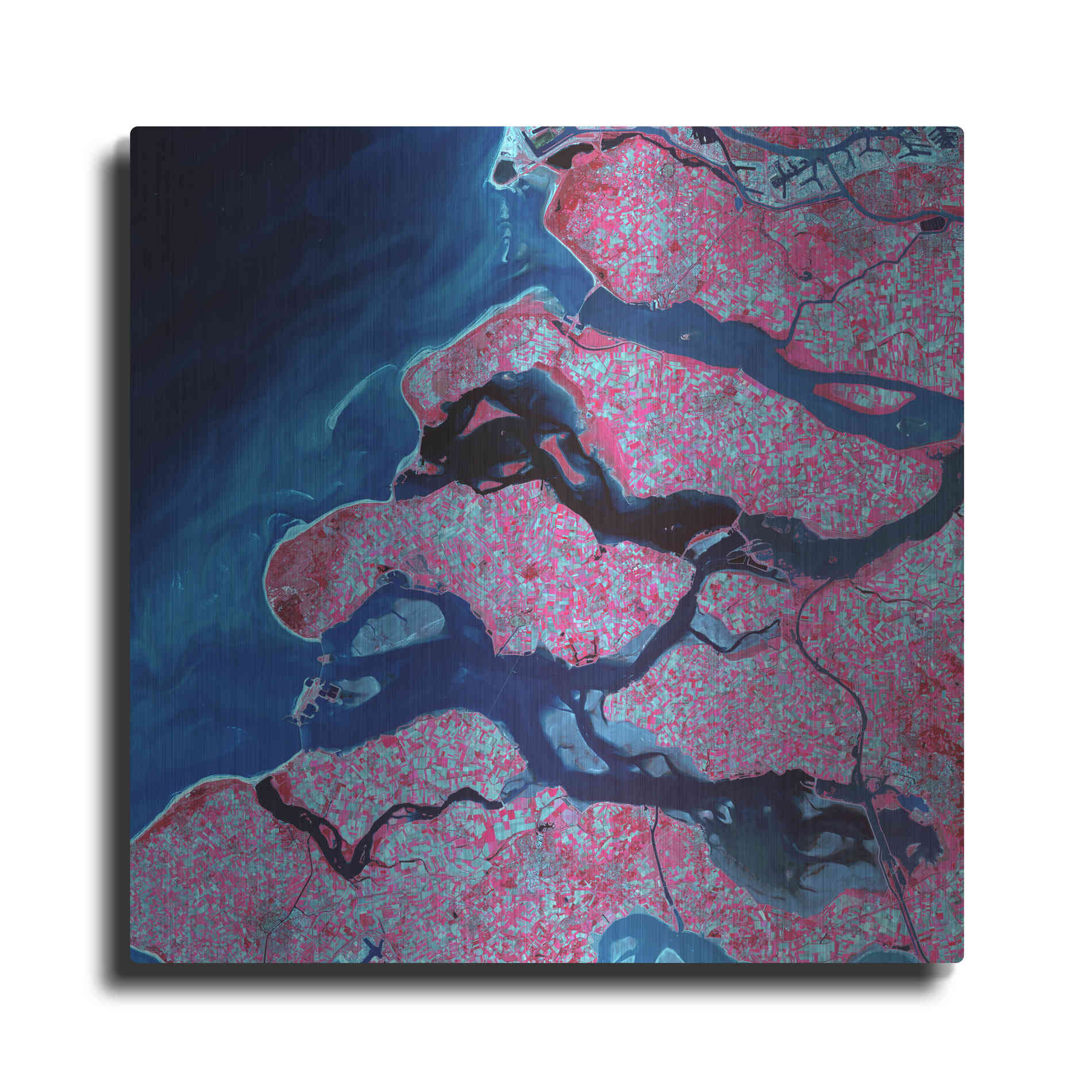 Luxe Metal Art 'Earth As Art: Delta Region' Metal Wall Art