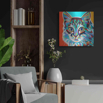 Luxe Metal Art 'Dramatic Cats II' by Carolee Vitaletti Metal Wall Art,24x24