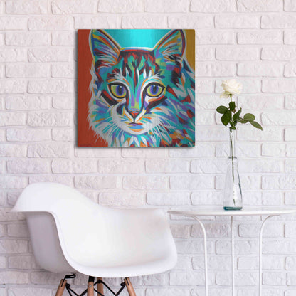 Luxe Metal Art 'Dramatic Cats II' by Carolee Vitaletti Metal Wall Art,24x24