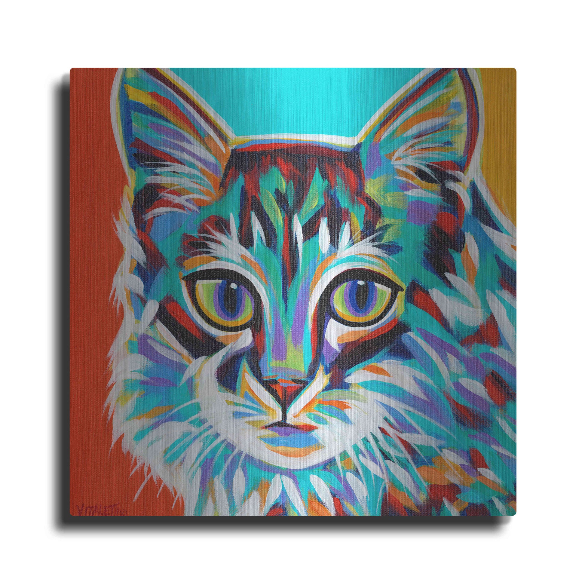 Luxe Metal Art 'Dramatic Cats II' by Carolee Vitaletti Metal Wall Art