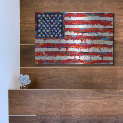 Luxe Metal Art 'Dramatic Stars & Stripes' by Carolee Vitaletti Metal Wall Art,16x12