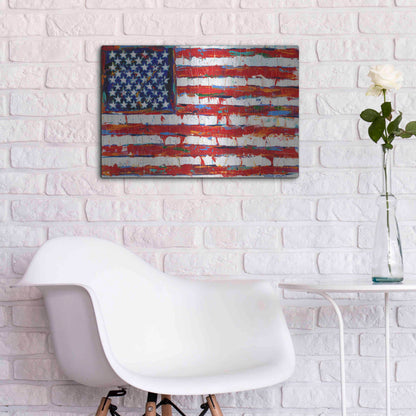 Luxe Metal Art 'Dramatic Stars & Stripes' by Carolee Vitaletti Metal Wall Art,24x16