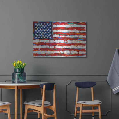 Luxe Metal Art 'Dramatic Stars & Stripes' by Carolee Vitaletti Metal Wall Art,36x24
