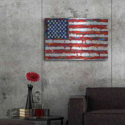 Luxe Metal Art 'Dramatic Stars & Stripes' by Carolee Vitaletti Metal Wall Art,36x24