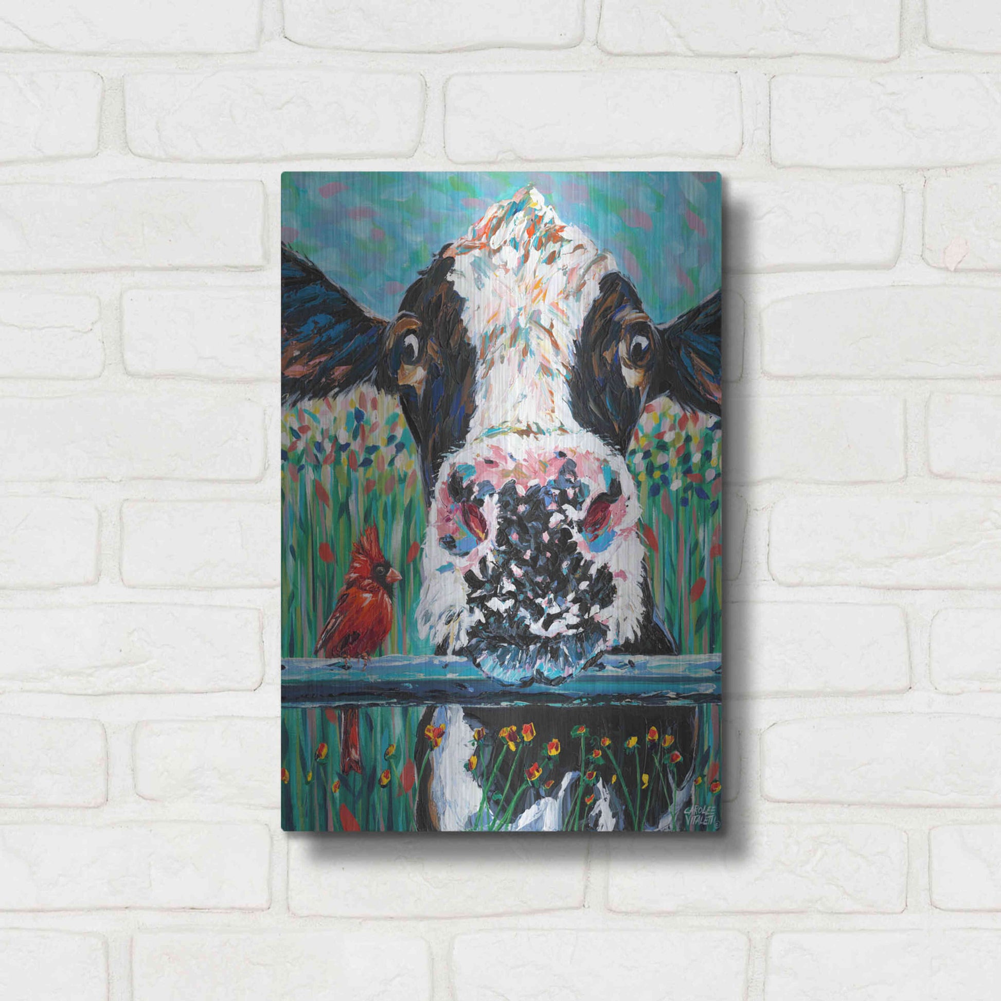 Luxe Metal Art 'Farm Buddies I' by Carolee Vitaletti Metal Wall Art,12x16