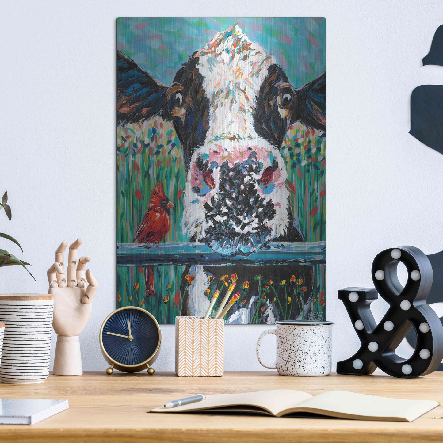 Luxe Metal Art 'Farm Buddies I' by Carolee Vitaletti Metal Wall Art,12x16