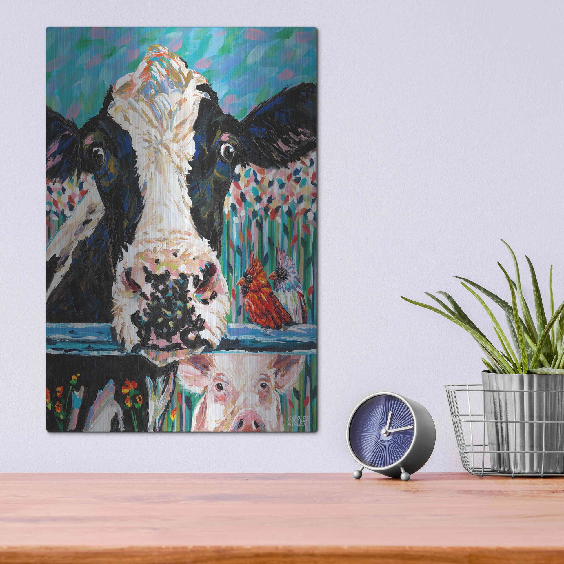 Luxe Metal Art 'Farm Buddies II' by Carolee Vitaletti Metal Wall Art,12x16