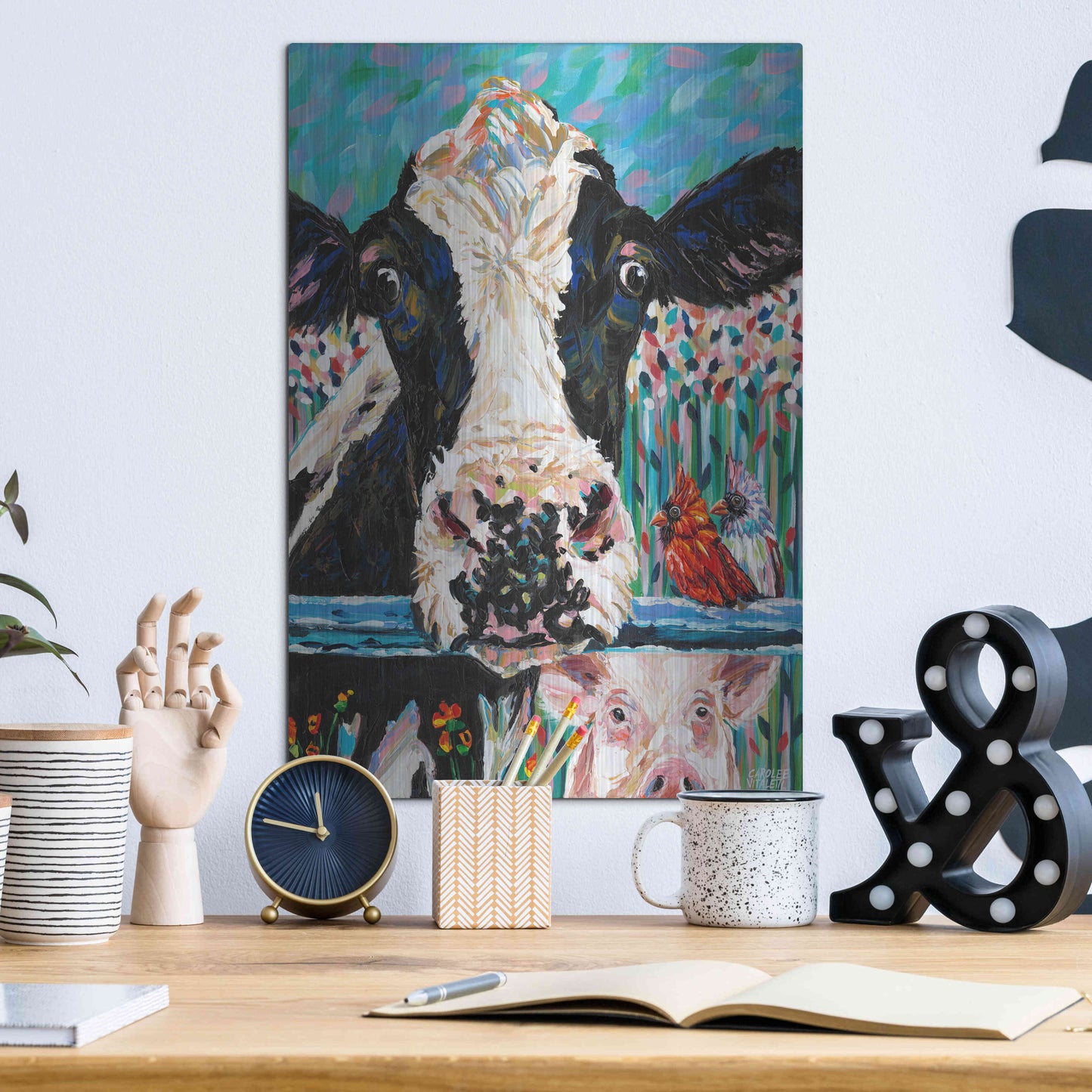 Luxe Metal Art 'Farm Buddies II' by Carolee Vitaletti Metal Wall Art,12x16