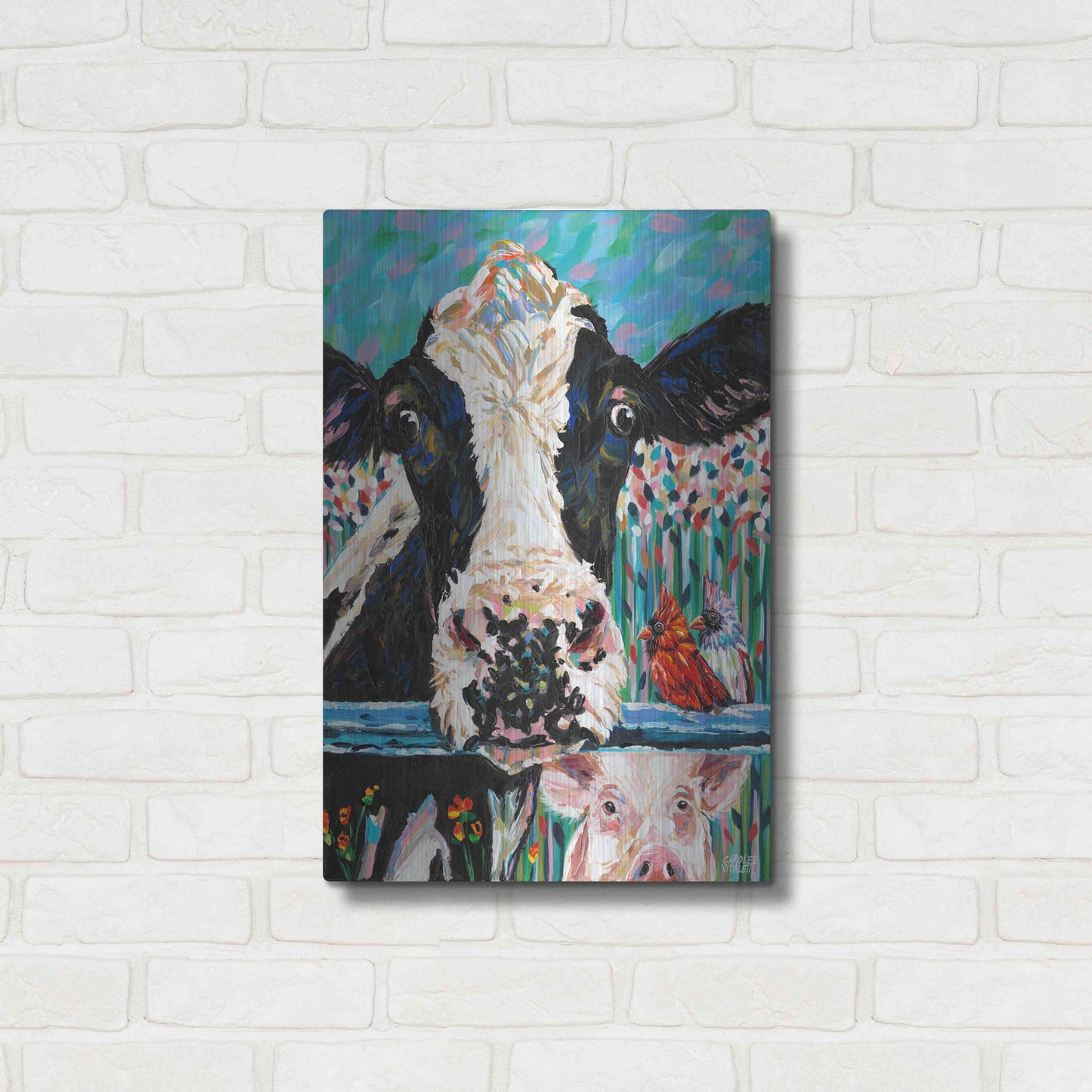 Luxe Metal Art 'Farm Buddies II' by Carolee Vitaletti Metal Wall Art,16x24