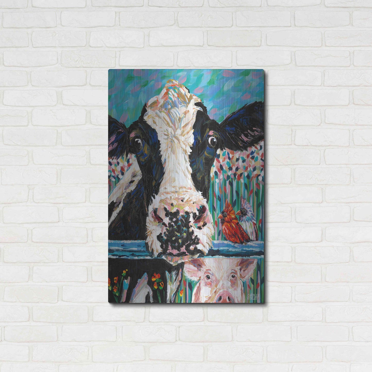 Luxe Metal Art 'Farm Buddies II' by Carolee Vitaletti Metal Wall Art,24x36