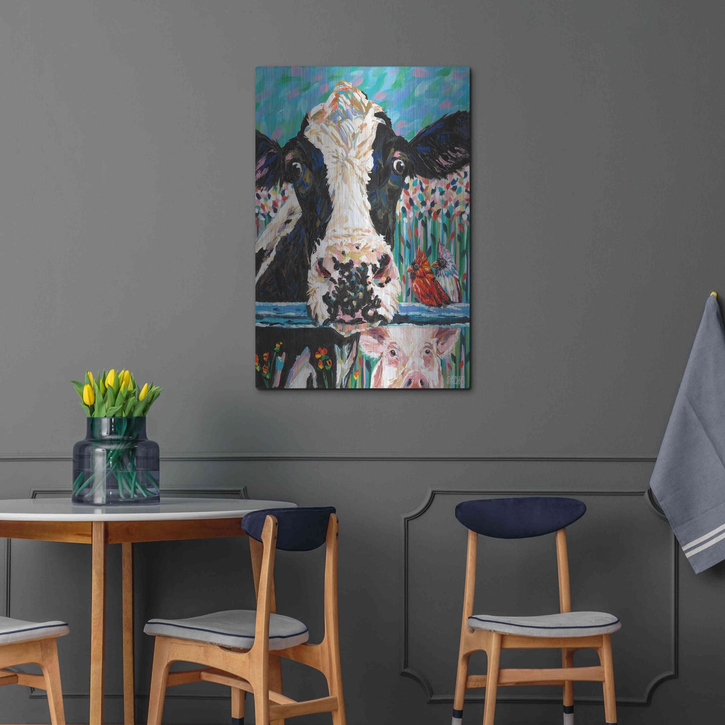 Luxe Metal Art 'Farm Buddies II' by Carolee Vitaletti Metal Wall Art,24x36