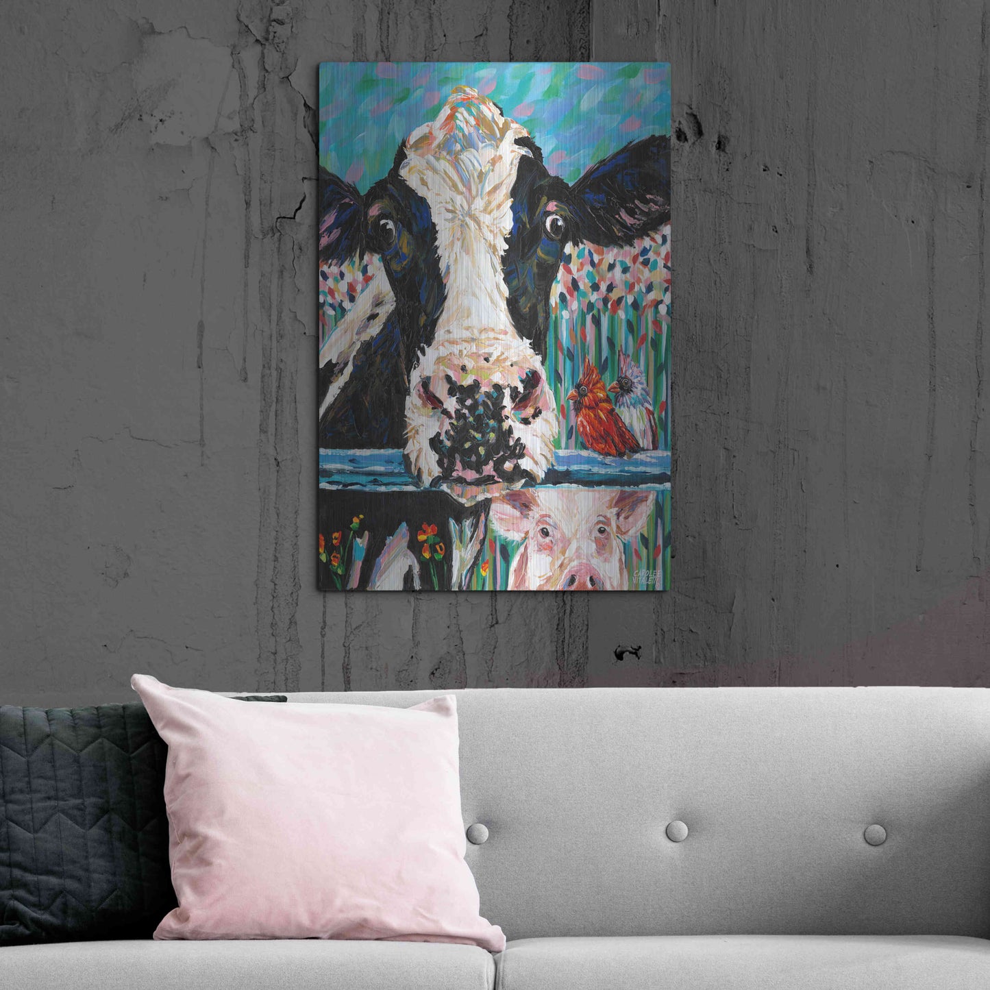 Luxe Metal Art 'Farm Buddies II' by Carolee Vitaletti Metal Wall Art,24x36