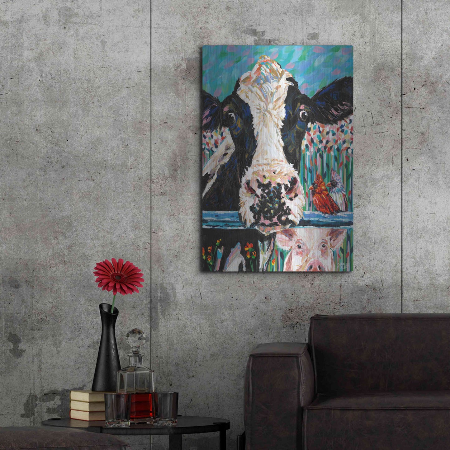 Luxe Metal Art 'Farm Buddies II' by Carolee Vitaletti Metal Wall Art,24x36