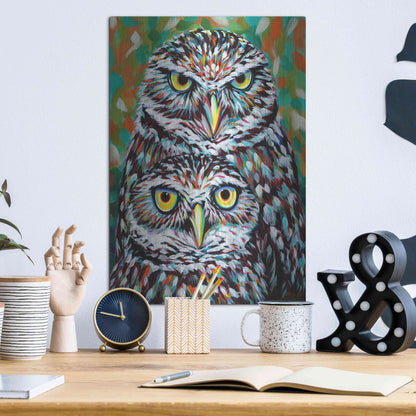Luxe Metal Art 'Furry Feather Friends I' by Carolee Vitaletti Metal Wall Art,12x16