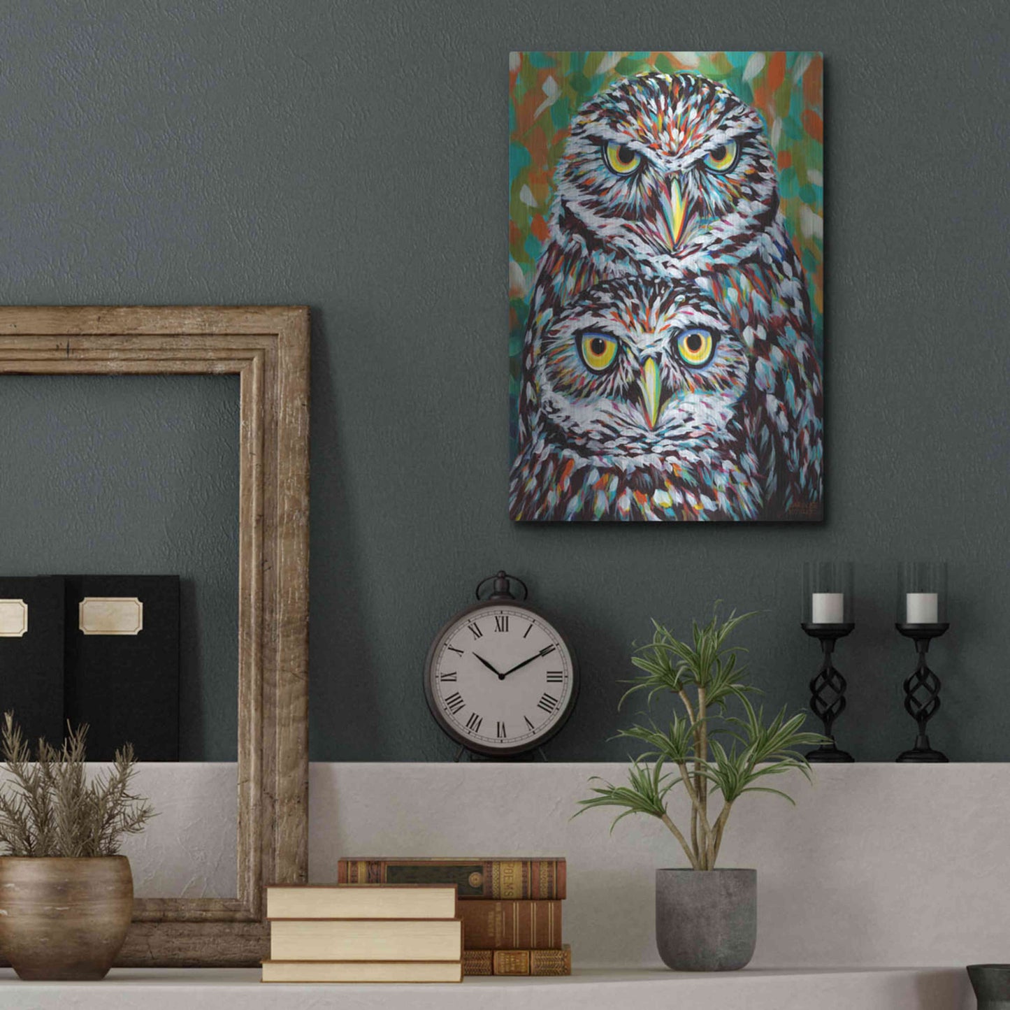 Luxe Metal Art 'Furry Feather Friends I' by Carolee Vitaletti Metal Wall Art,12x16
