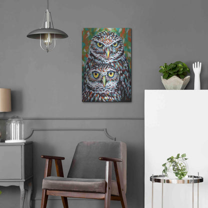 Luxe Metal Art 'Furry Feather Friends I' by Carolee Vitaletti Metal Wall Art,16x24