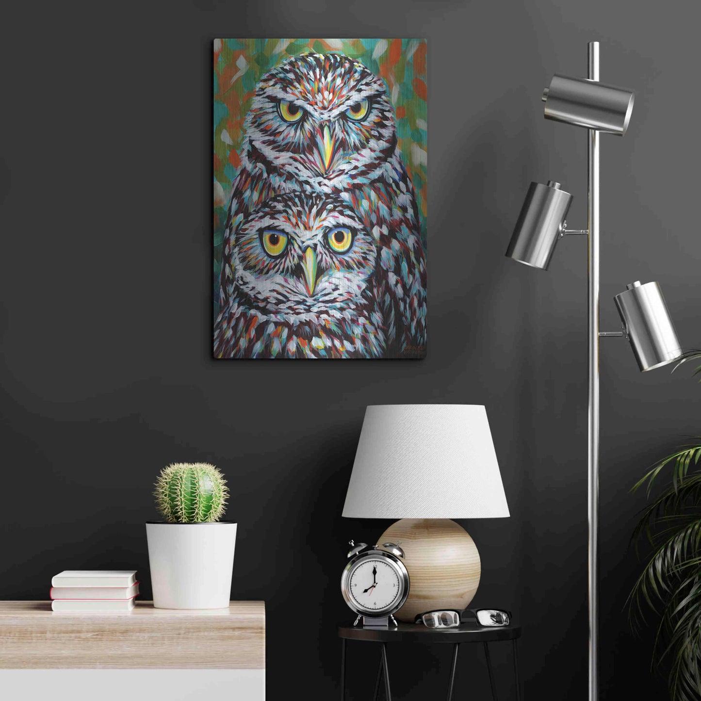 Luxe Metal Art 'Furry Feather Friends I' by Carolee Vitaletti Metal Wall Art,16x24