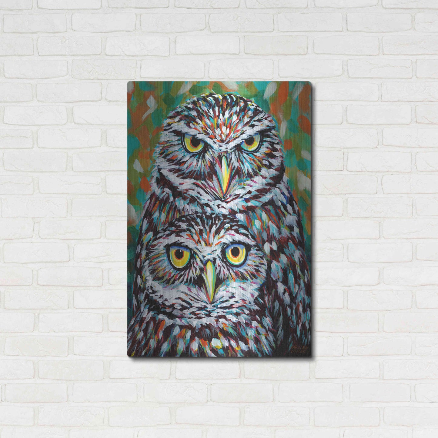 Luxe Metal Art 'Furry Feather Friends I' by Carolee Vitaletti Metal Wall Art,24x36