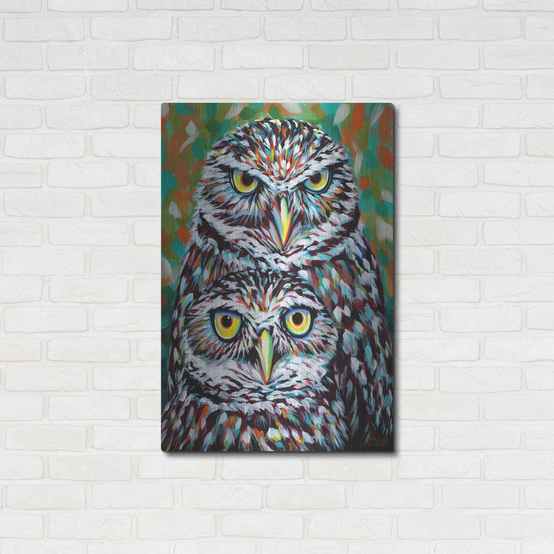 Luxe Metal Art 'Furry Feather Friends I' by Carolee Vitaletti Metal Wall Art,24x36